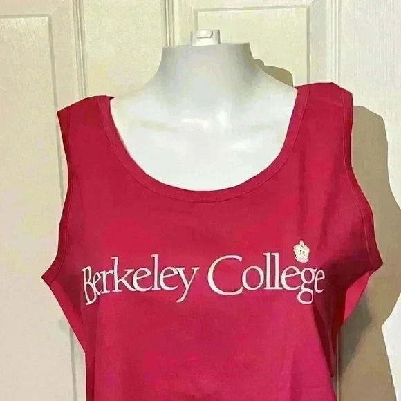 Vintage 90s UC Berkeley College Pink Scoop Neck Beach Tank Top Medium Womens - Picture 5 of 6
